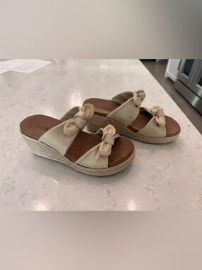 Corkys gold washed Knotted Espadrille Slide Sandals